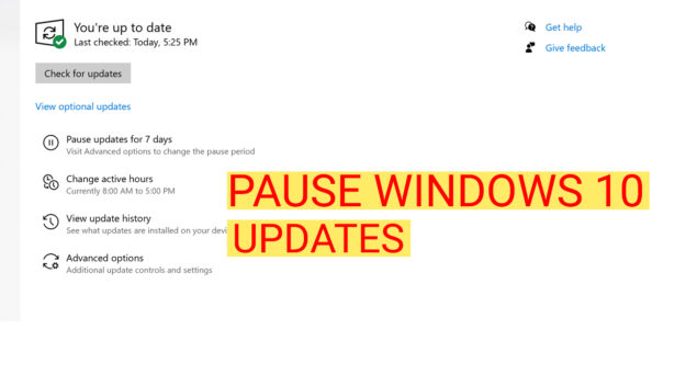 How To Pause Windows Updates